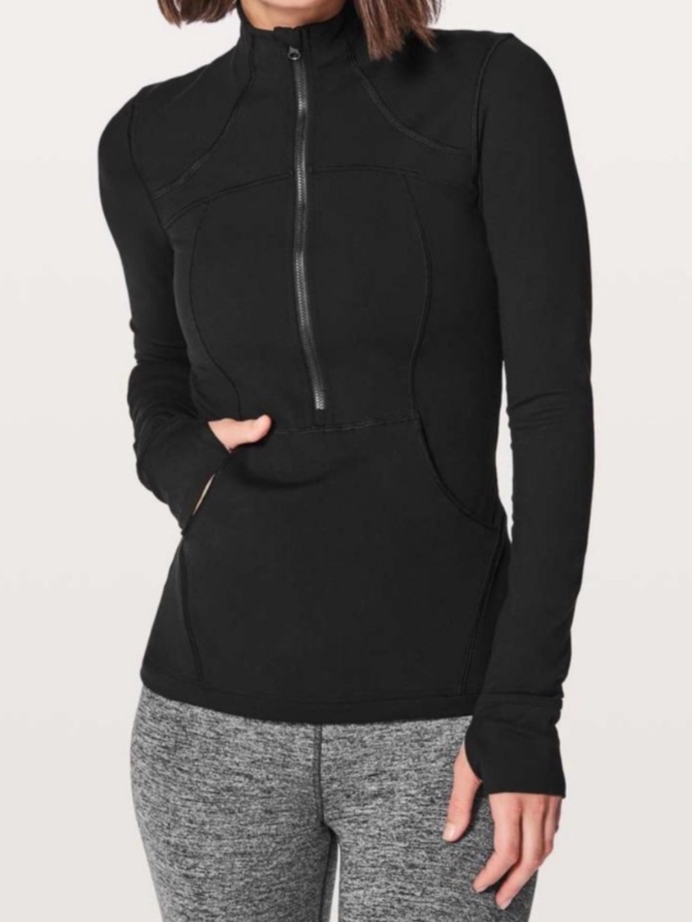 lululemon athletica Black Define Half-Zip Pullover Jacket with Thumbholes